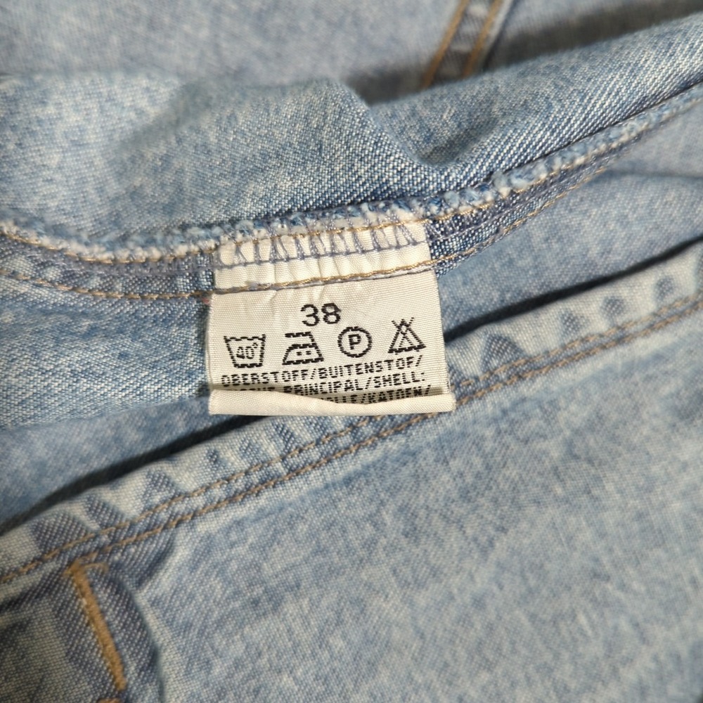 Marco Pecci Denim Jacket Womens 38 US 6 Blue Jean Trucker Denim Cotton Y2K Boxy - Picture 8 of 8